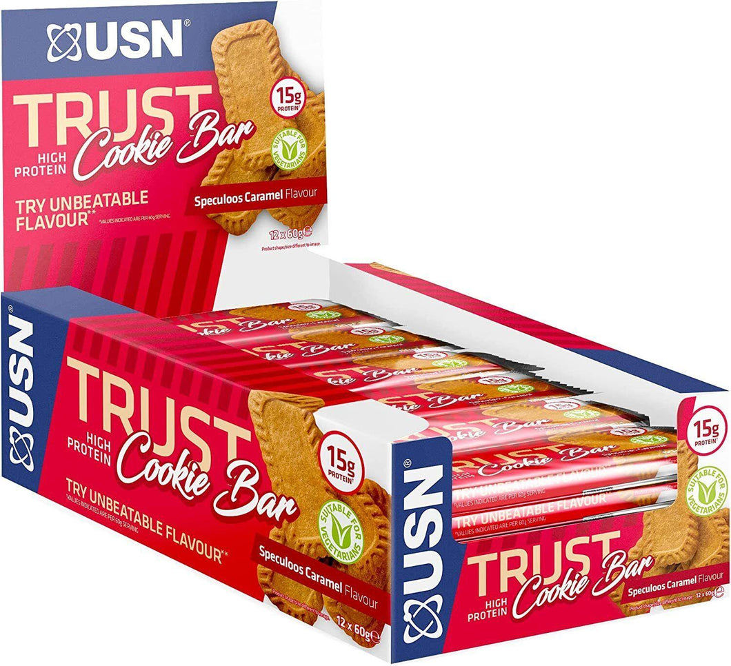 USN Trust Cookie Bar 12x50g Speculoos Caramel - Premium protein bars from Ultimate Fitness 4u - Just $11.99! Shop now at Ultimate Fitness 4u