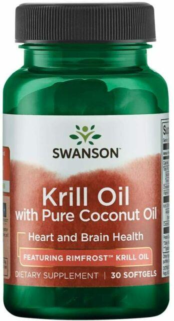 Swanson Krill Oil +Pure Coconut oil - 30 soft gels - Premium Other Vitamins & Supplements from Health Supplements UK - Just $9.99! Shop now at Ultimate Fitness 4u