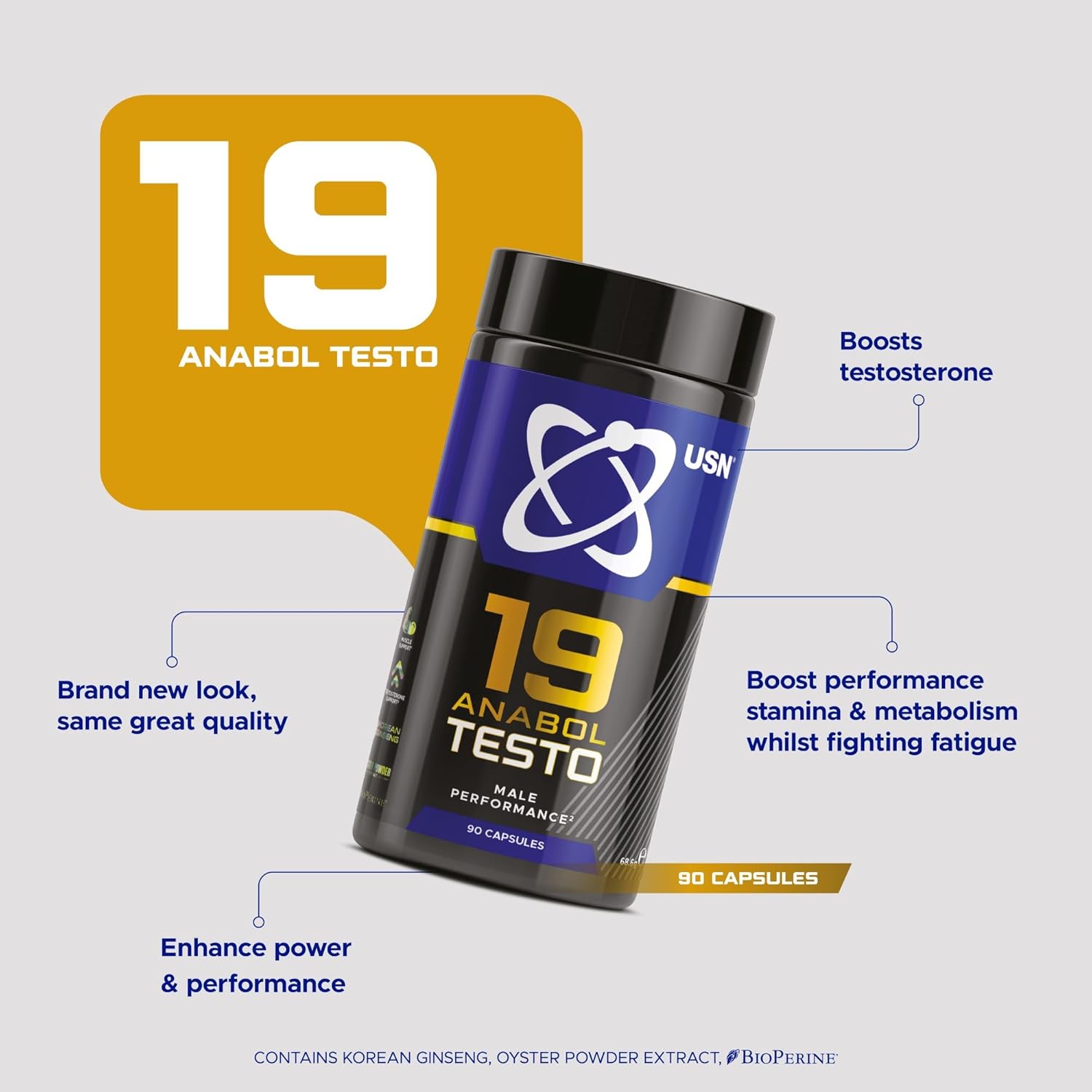 Usn Testosterone Maximise Muscle Growth with USN 19-Anabol Testo Natural Testosterone B ...