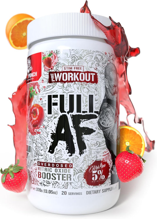 5% Nutrition Full As F*ck (Full AF) Pre-Workout 370g | Stim-Free | 20 Servings | 3 Flavours