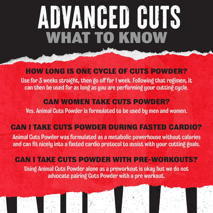 Animal Cuts Powder 248g | Thermogenic Fat Burner with Carnitine & Green Tea
