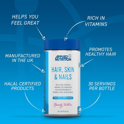 Applied Nutrition Hair Skin & Nails 60 Capsules