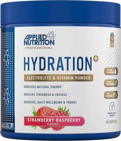 Applied Nutrition Hydration+ Powder 240g | Electrolytes, Vitamins & Coconut Water | 30 Servings | 4 Flavours