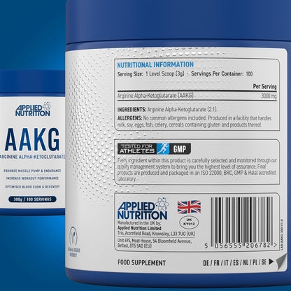 Applied Nutrition AAKG 300g | Arginine Alpha-Ketoglutarate | 100 Servings