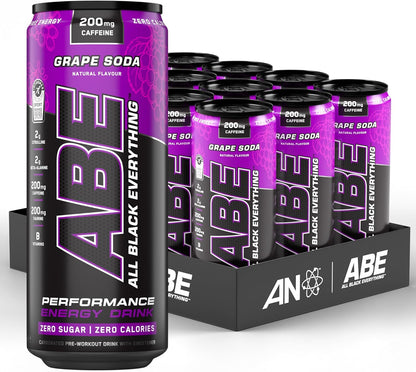 Applied Nutrition ABE RTD Energy Drink 12x330ml | 200mg Caffeine | Zero Sugar | 8 Flavours