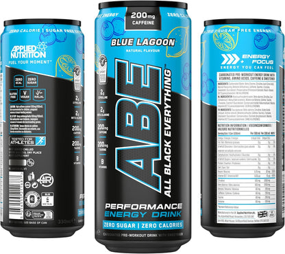 Applied Nutrition ABE RTD Energy Drink 12x330ml | 200mg Caffeine | Zero Sugar | 8 Flavours