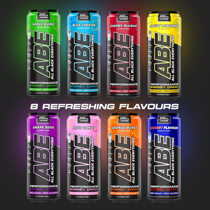 Applied Nutrition ABE RTD Energy Drink 12x330ml | 200mg Caffeine | Zero Sugar | 8 Flavours