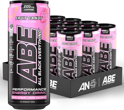 Applied Nutrition ABE RTD Energy Drink 12x330ml | 200mg Caffeine | Zero Sugar | 8 Flavours