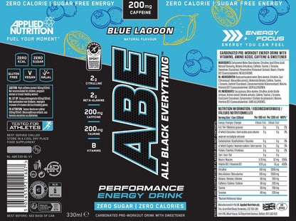 Applied Nutrition ABE RTD Energy Drink 12x330ml | 200mg Caffeine | Zero Sugar | 8 Flavours