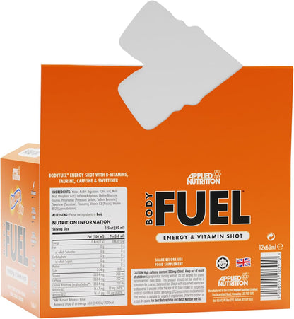 Applied nutrition body fuel energy & vitamin shot x 12 - Orange flavour