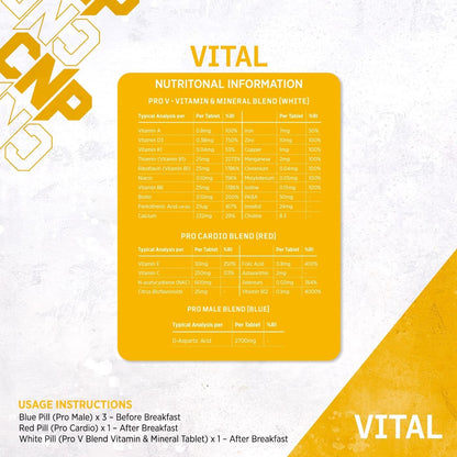 CNP Pro Vital+ | 150 Tablets | 30 Servings | Advanced Multivitamin for Athletes