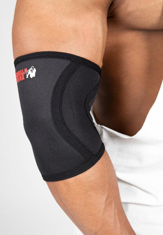 Gorilla Wear 3mm Elbow Sleeves | Black | Sold in Pairs | 100% Neoprene | S–XL