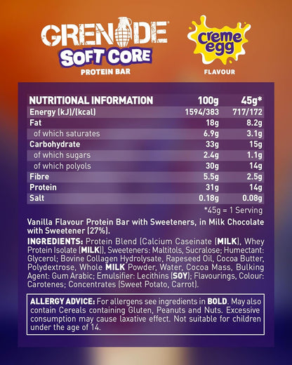 Grenade carb Killa Soft Core Creme Egg Box of x 18. Date: 30/11/2026