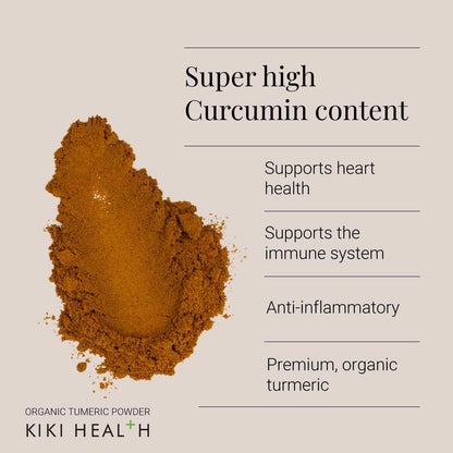 KIKI Health Organic Turmeric Powder 150g | Soil Association Certified | 2%+ Curcumin
