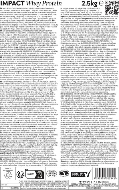 MYProtein Impact Whey Protein 2.5kg