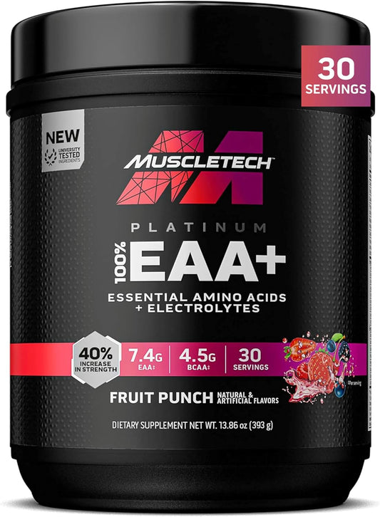 MuscleTech Platinum EAA 401g | All 9 Essential Amino Acids | 30 Servings | 3 Flavours