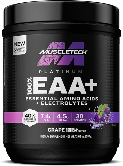 MuscleTech Platinum EAA 401g | All 9 Essential Amino Acids | 30 Servings | 3 Flavours