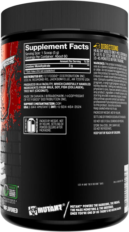 Mutant Creatine Monohydrate Powder 300g - Unflavoured