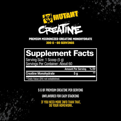 Mutant Creatine Monohydrate Powder 300g - Unflavoured