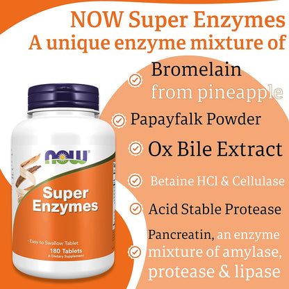 NOW Foods Super Enzymes 180 Tablets