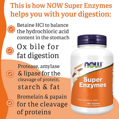 NOW Foods Super Enzymes 180 Tablets