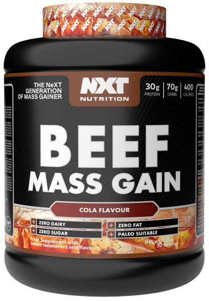 NXT Nutrition Beef Mass Gain | 3.15kg | 30g Beef Protein | 400kcal | Dairy-Free