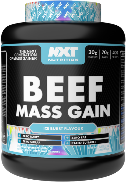 NXT Nutrition Beef Mass Gain | 3.15kg | 30g Beef Protein | 400kcal | Dairy-Free