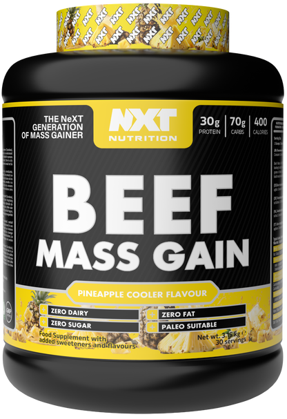 NXT Nutrition Beef Mass Gain | 3.15kg | 30g Beef Protein | 400kcal | Dairy-Free