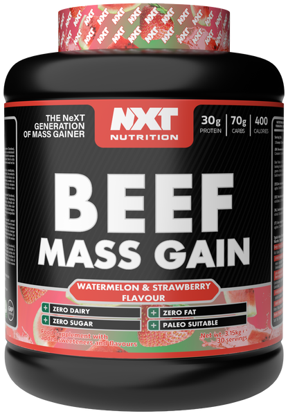NXT Nutrition Beef Mass Gain | 3.15kg | 30g Beef Protein | 400kcal | Dairy-Free