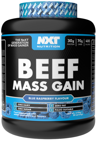 NXT Nutrition Beef Mass Gain | 3.15kg | 30g Beef Protein | 400kcal | Dairy-Free