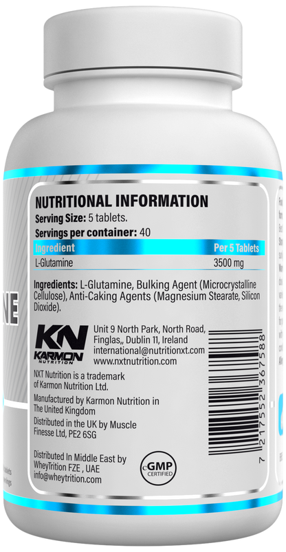 NXT Nutrition L-Glutamine 200 Tablets | 3500mg Per Serving