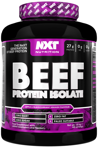 NXT Nutrition Beef Protein Isolate 1.8kg | 90g Protein Per 100g | 29 Flavours