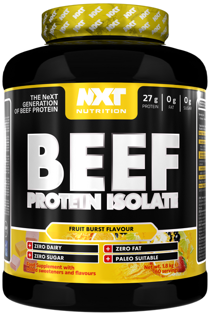 NXT Nutrition Beef Protein Isolate 1.8kg | 90g Protein Per 100g | 29 Flavours