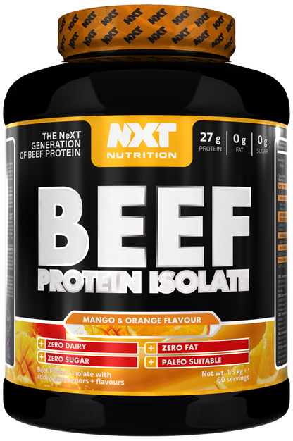 NXT Nutrition Beef Protein Isolate 1.8kg | 90g Protein Per 100g | 29 Flavours
