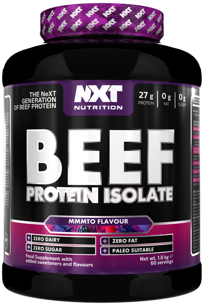 NXT Nutrition Beef Protein Isolate 1.8kg | 90g Protein Per 100g | 29 Flavours