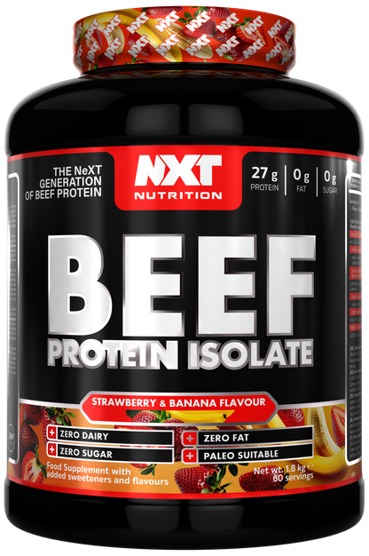 NXT Nutrition Beef Protein Isolate 1.8kg | 90g Protein Per 100g | 29 Flavours