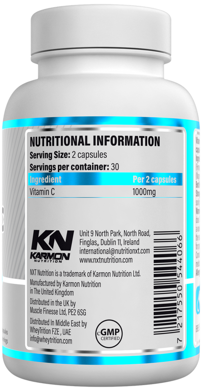 NXT Nutrition Vitamin C 1000mg | 60 Capsules | Immune Support