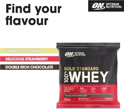 Optimum Nutrition Gold Standard 100% Whey Protein 24 Sachets | Double Rich Chocolate