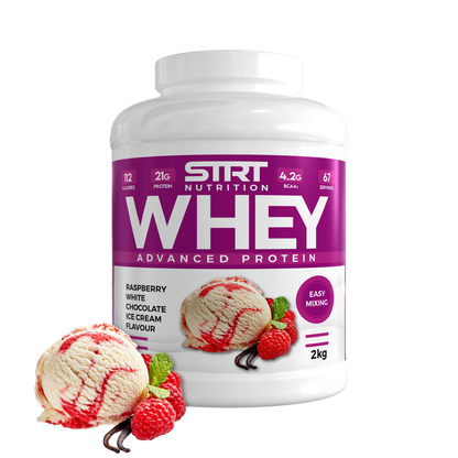 STRT Nutrition Whey Advanced Protein 2kg | 21g Protein | 66 Servings | 8 Flavours