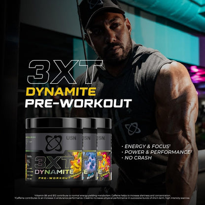 USN 3XT Dynamite Pre-Workout 375g Dated 31/05/2026| Creatine, Citrulline & Caffeine