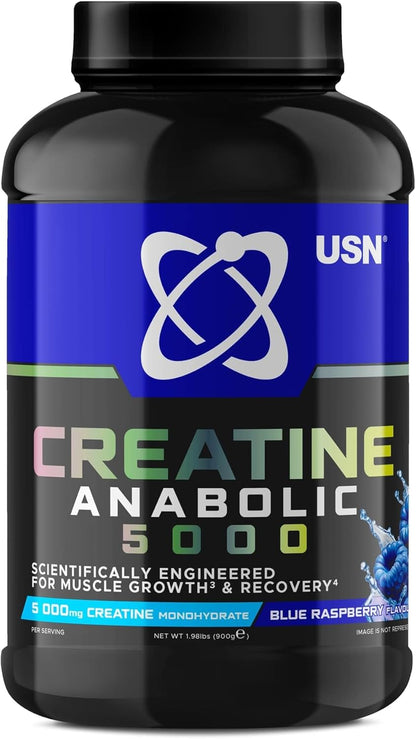 USN Creatine Anabolic 5000 | 900g | Creatine + BCAA + Carbs | 5 Flavours