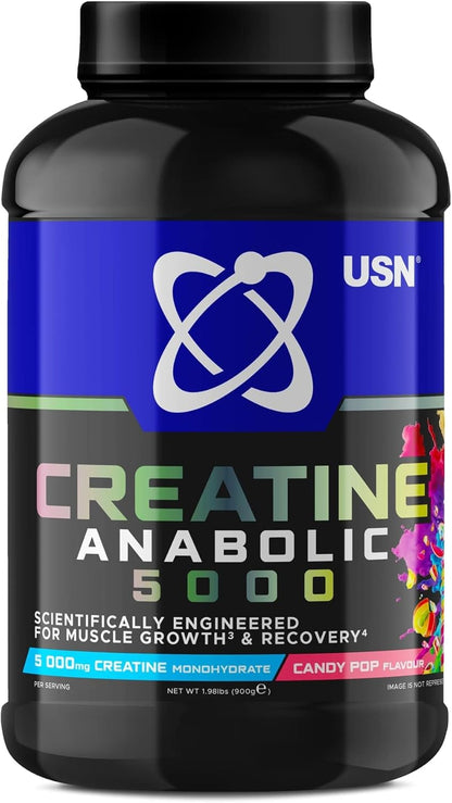 USN Creatine Anabolic 5000 | 900g | Creatine + BCAA + Carbs | 5 Flavours