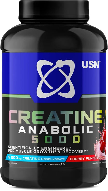 USN Creatine Anabolic 5000 | 900g | Creatine + BCAA + Carbs | 5 Flavours