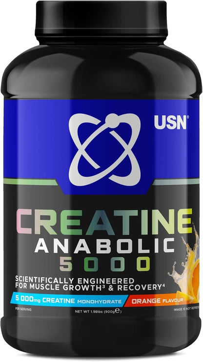 USN Creatine Anabolic 5000 | 900g | Creatine + BCAA + Carbs | 5 Flavours