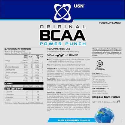 USN BCAA Power Punch 400g | Amino Acids + Glutamine + Citrulline