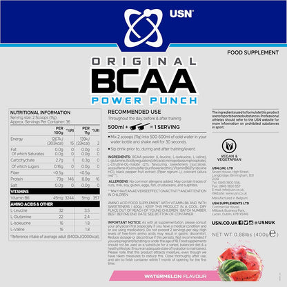 USN BCAA Power Punch 400g | Amino Acids + Glutamine + Citrulline