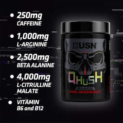 USN Qhush Black 220g Pre-workout