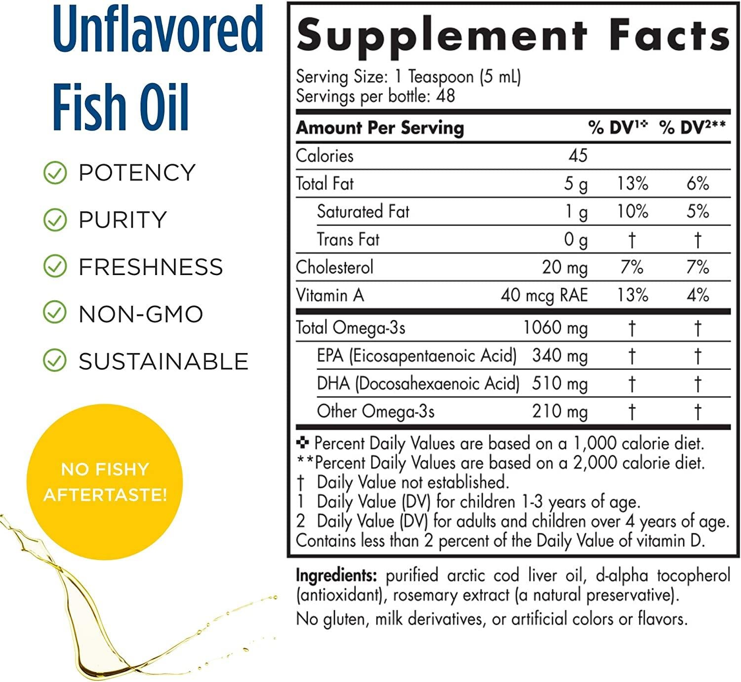 Nordic Naturals  Arctic Cod Liver Oil-1060mg Unflavoured - 237 ml. - Premium vitamins from Ultimate Fitness 4u - Just $25.99! Shop now at Ultimate Fitness 4u