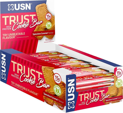 USN Trust Cookie Bar 12x50g Speculoos Caramel - Premium protein bars from Ultimate Fitness 4u - Just $11.99! Shop now at Ultimate Fitness 4u