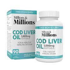 Millions and Millions - Cod Liver Oil 60 Softgels - Premium vitamins from Ultimate Fitness 4u - Just $9.99! Shop now at Ultimate Fitness 4u